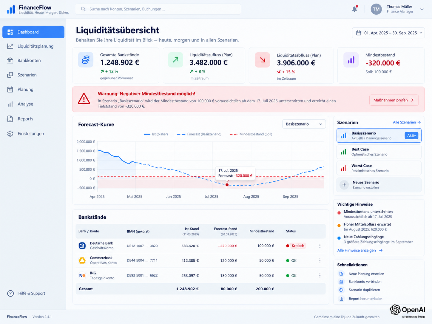 Liquiditätsplanung in Software automatisieren